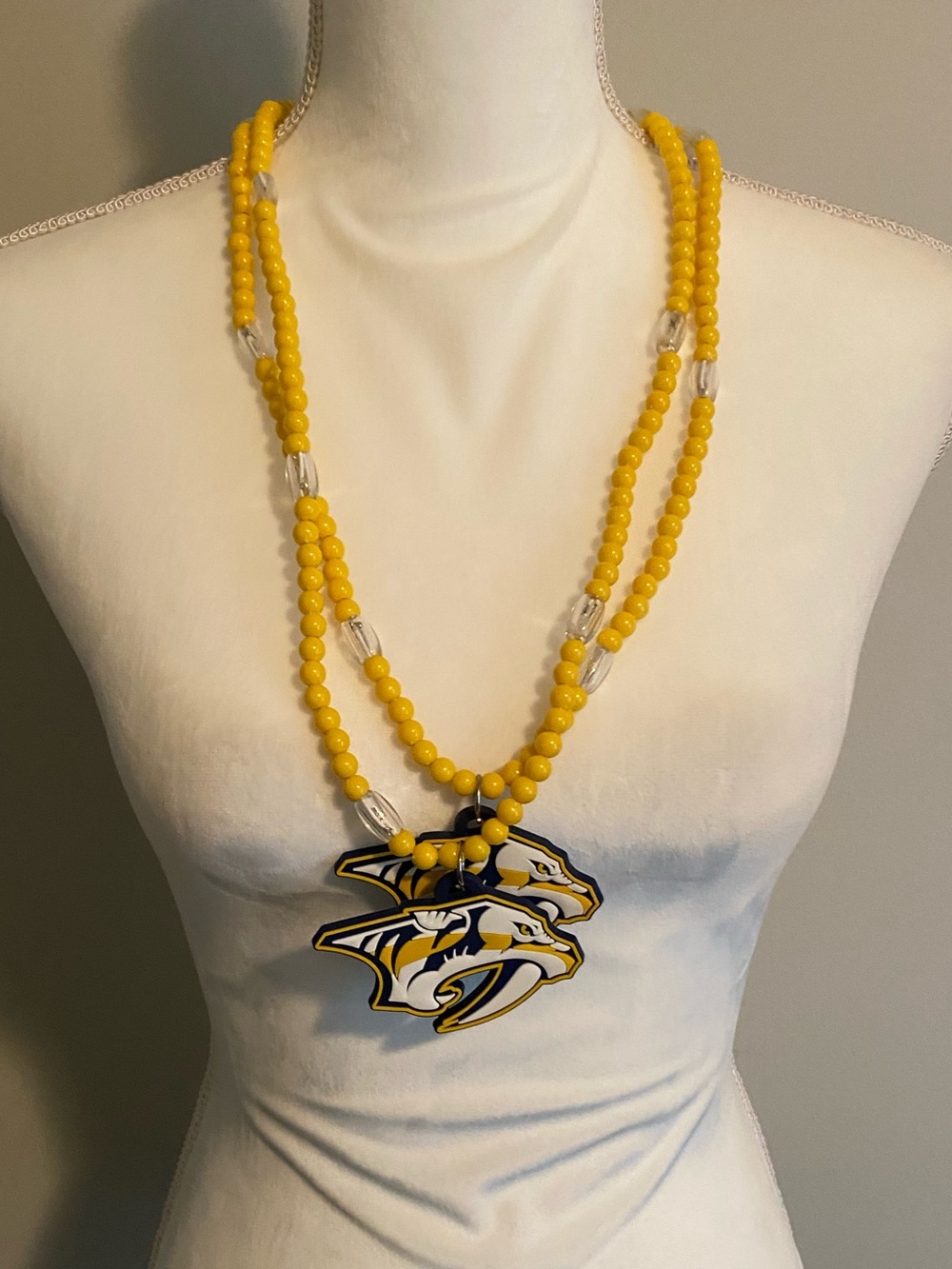 Yellow Smashville Beaded Pendant Necklace - NHL Predators Inspired Bundle of 2